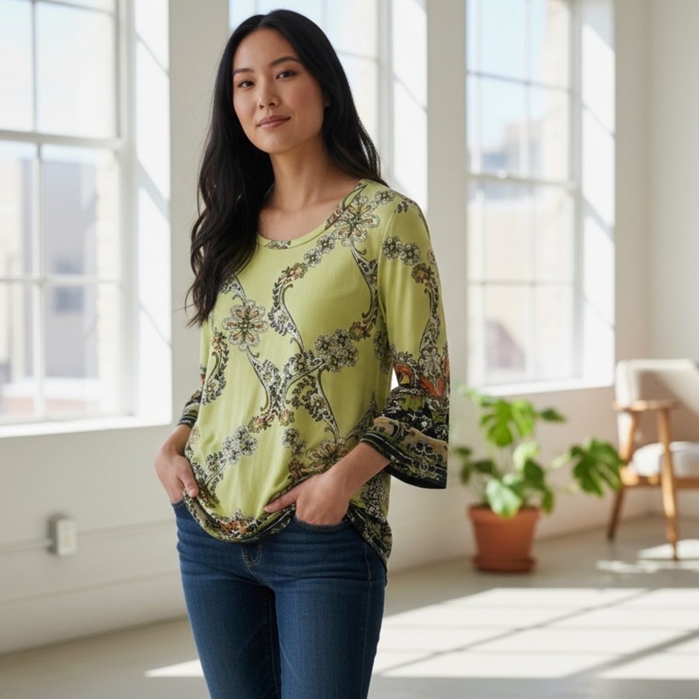 Chic Paisley Green‎ Blouse